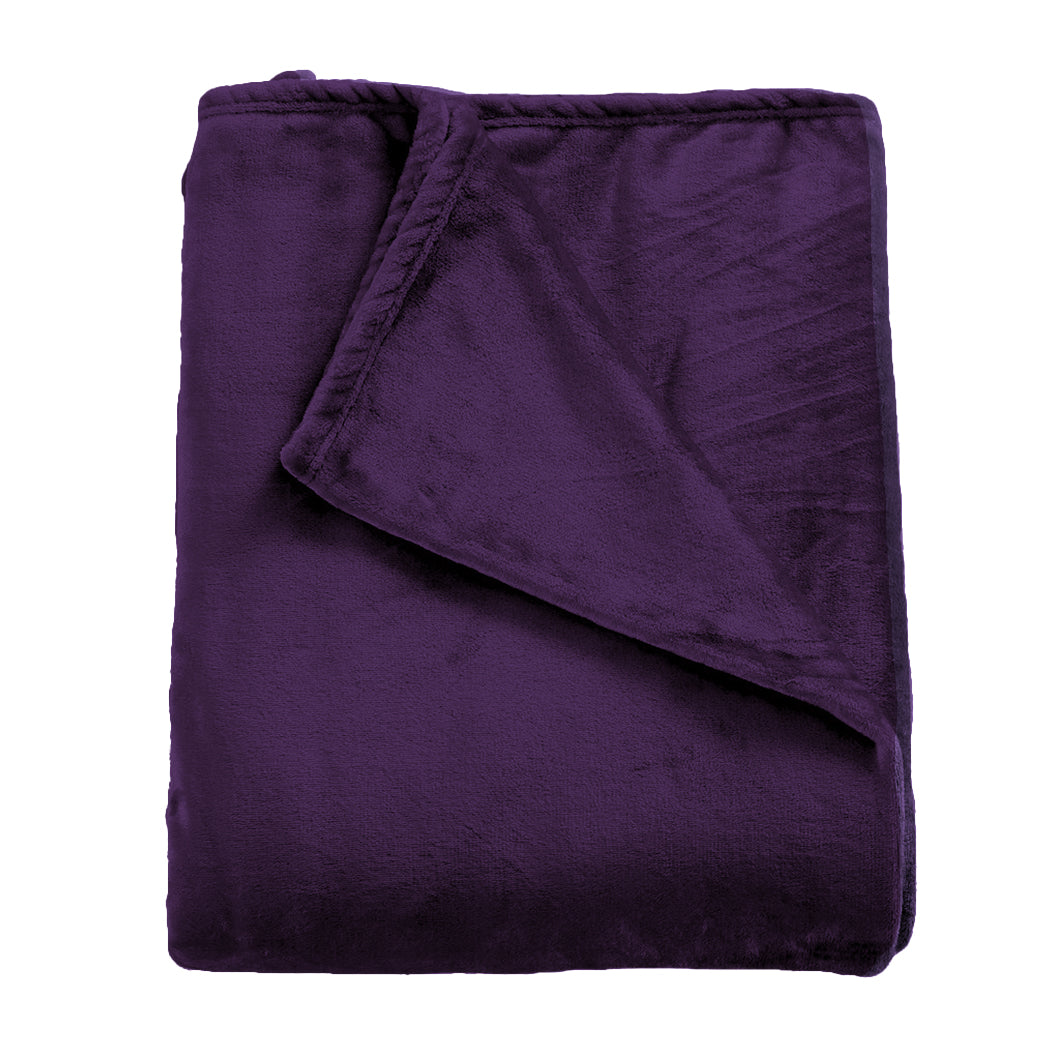 Waylon Throw Ultra-Soft Blanket 320gsm 220x240cm Warm - Aubergine