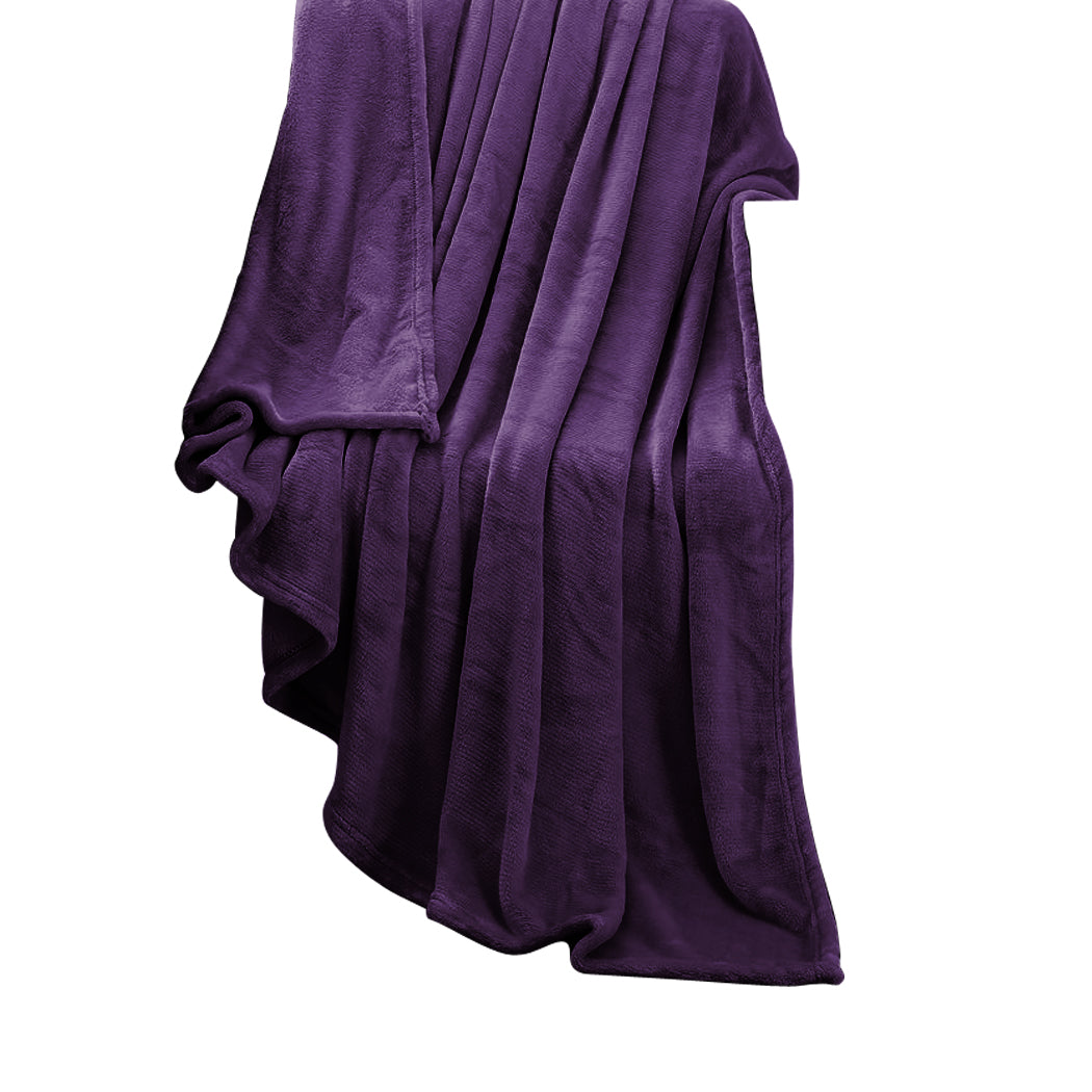Waylon Throw Ultra-Soft Blanket 320gsm 220x240cm Warm - Aubergine