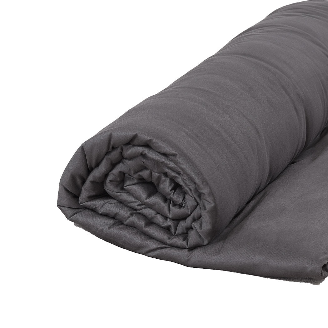 Winslow Weighted Soft Blanket 5KG Promote Deep Sleep Anti-Anxiety Single - Dark Grey