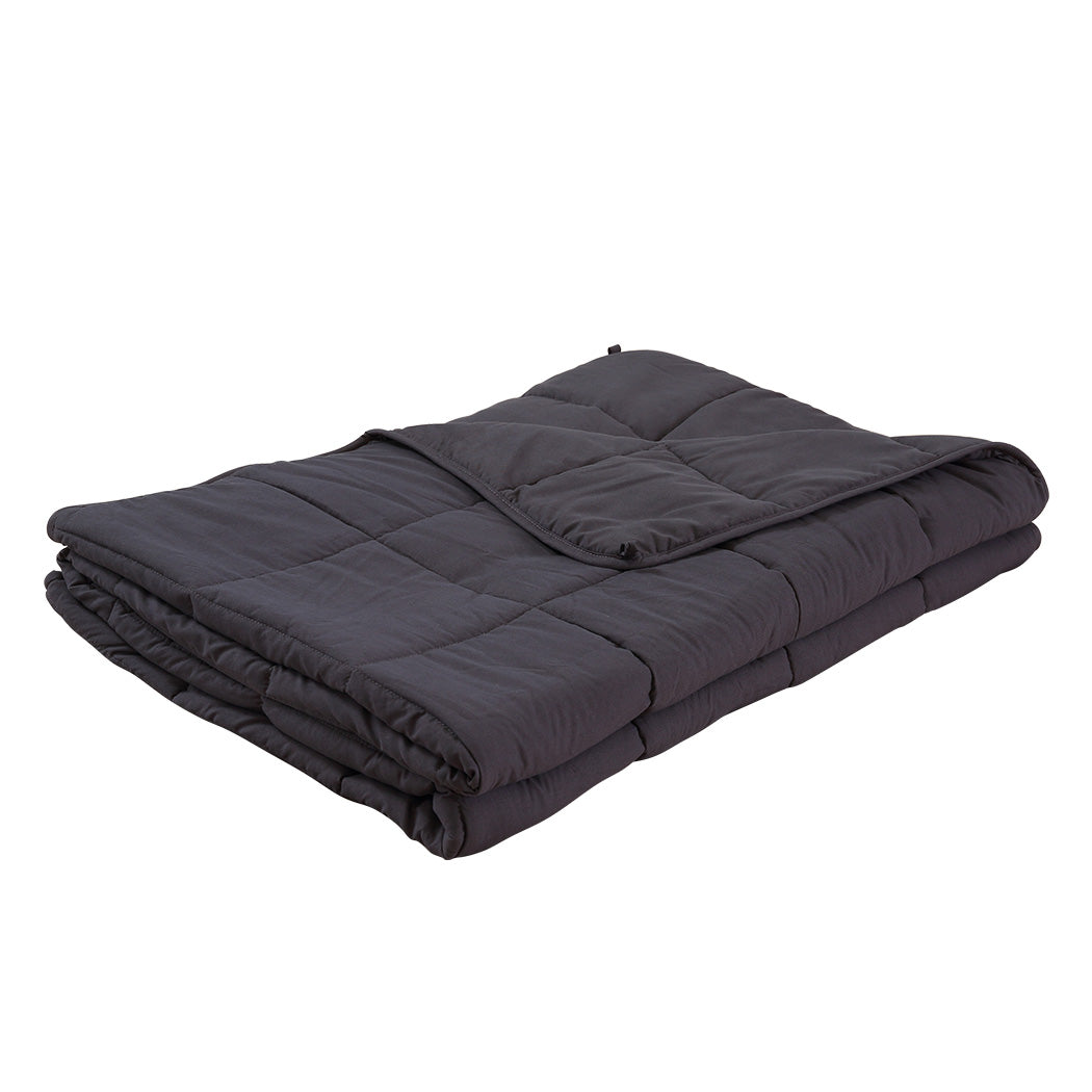 Winslow Weighted Soft Blanket 9KG Promote Deep Sleep Anti-Anxiety Single - Dark Grey