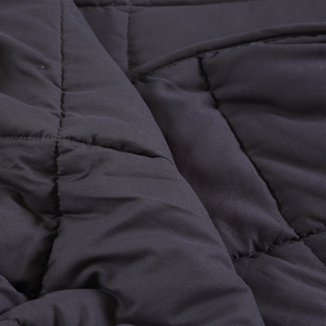 Winslow Weighted Soft Blanket 9KG Promote Deep Sleep Anti-Anxiety Single - Dark Grey