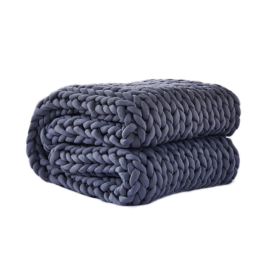Whimsy Weighted Throw Soft Blanket Knitted Chunky Bulky Knit 9KG - Dark Grey