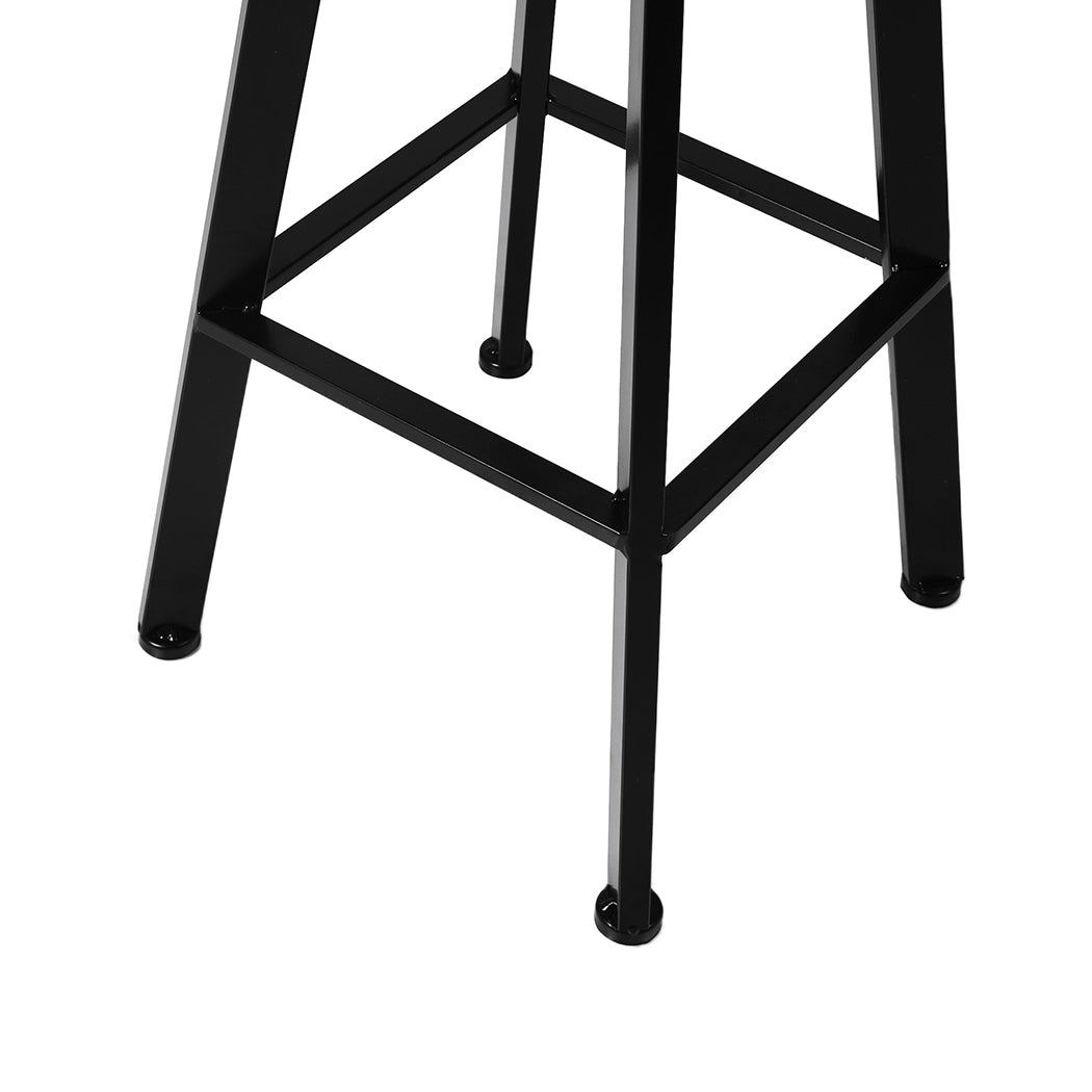 81cm Marseille Industrial Bar Stools Kitchen Stool Wooden Barstools Swivel Vintage Chair - Black & Wood