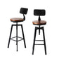 81cm Marseille Industrial Bar Stools Kitchen Stool Wooden Barstools Swivel Vintage Chair - Black & Wood