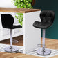 Set of 2 Orleans Bar Stools Kitchen Barstools PU Leather Chairs Gas Lift Swivel - Black