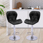 Set of 2 Orleans Bar Stools Kitchen Barstools PU Leather Chairs Gas Lift Swivel - Black