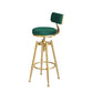 87cm Odesa Bar Stools Kitchen Stool Chair Swivel Barstools Velvet Padded Seat - Green