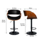 81.5cm Toulouse Bar Stools Kitchen Gas Lift Wooden Beech Stool Chair Swivel Barstools - Black