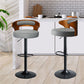 85cm Leipzig Bar Stools Kitchen Gas Lift Wooden Beech Stool Chair Swivel Barstools - Grey