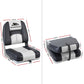 Set of 2 Folding Boat Seats Marine Seat Swivel Low Back 10cm Padding Grey