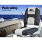 Set of 2 Folding Boat Seats Marine Seat Swivel Low Back 10cm Padding Grey