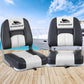 Set of 2 Folding Boat Seats Marine Seat Swivel Low Back 10cm Padding Grey