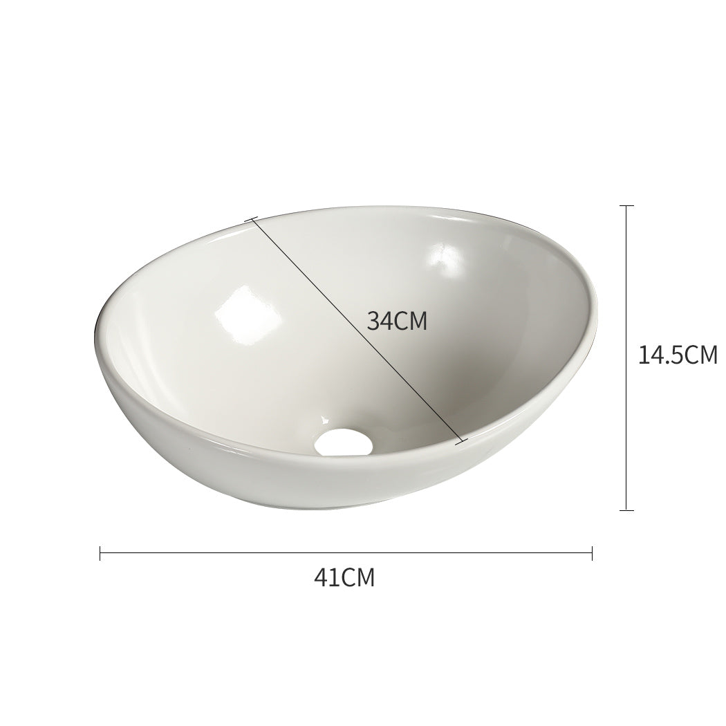 Round Ceramic Basin Bathroom Wash Counter Top Hand Wash Bowl Sink Vanity Above Basins