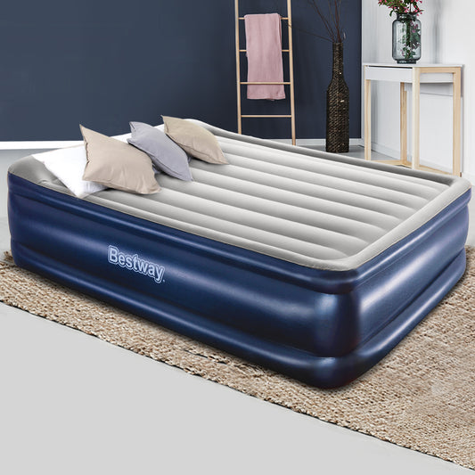 Factory Buys 46cm Air Mattress Inflatable Bed Airbed - Blue Queen