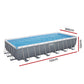 Swimming Pool Frame Above Ground Pools Rectangular Filter Pump Ladder 7M