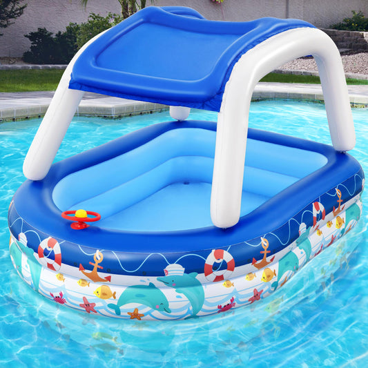 Factory Buys Kids Play Pools Above Ground Inflatable Swimming Pool Canopy Sunshade