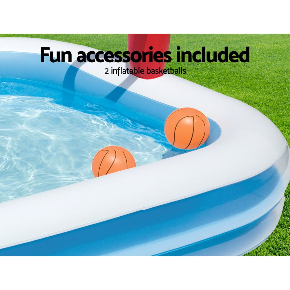 Factory Buys Kids Pool 251x168x102cm Inflatable Above Ground Swimming Play Pools 636L
