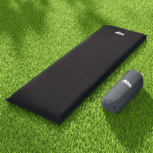 Self-Inflating Mattress Camping Sleeping Mat Air Bed Pad Single Black