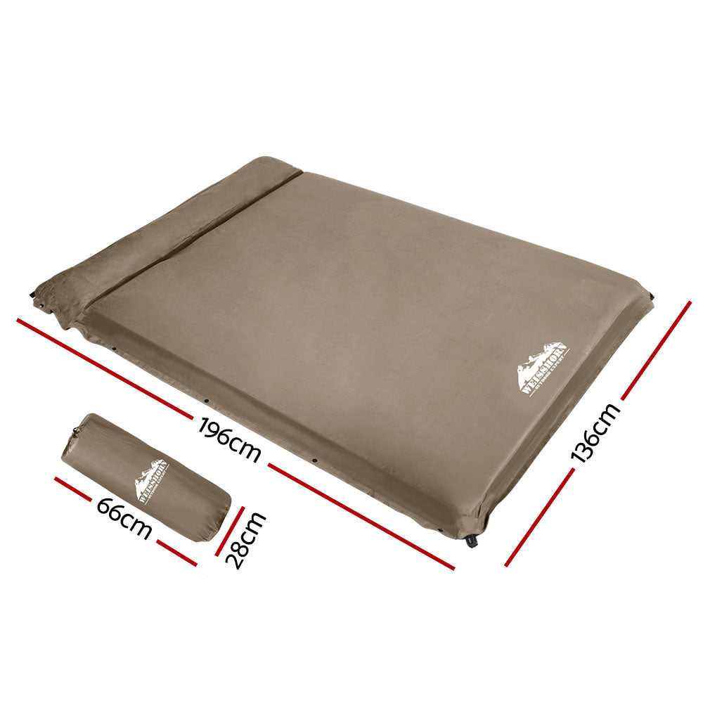 Self-Inflating Mattress 10CM Camping Sleeping Mat Air Double Coffee