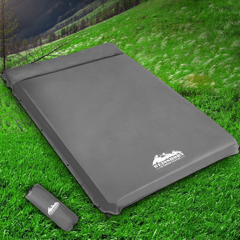 Self-Inflating Mattress 10CM Camping Sleeping Mat Air Double Grey