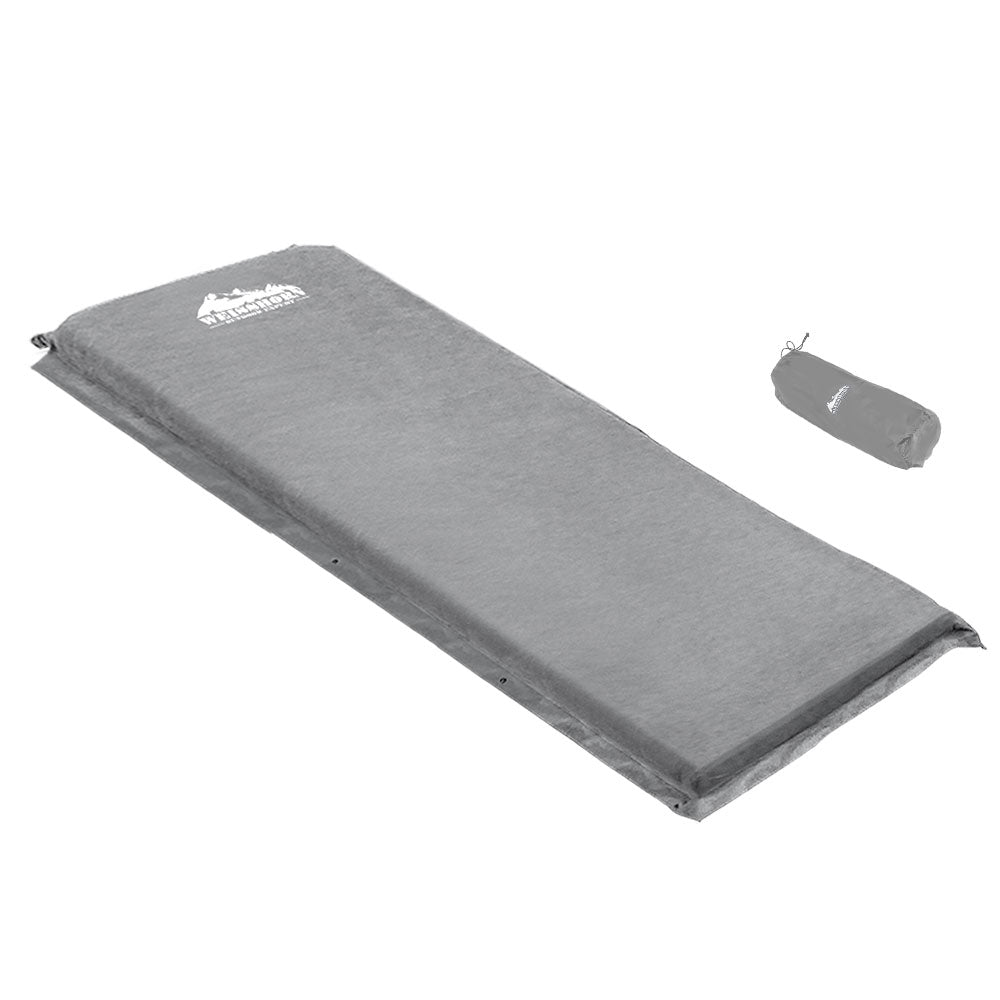 Self-Inflating Mattress Camping Sleeping Mat Air Bed Single Grey