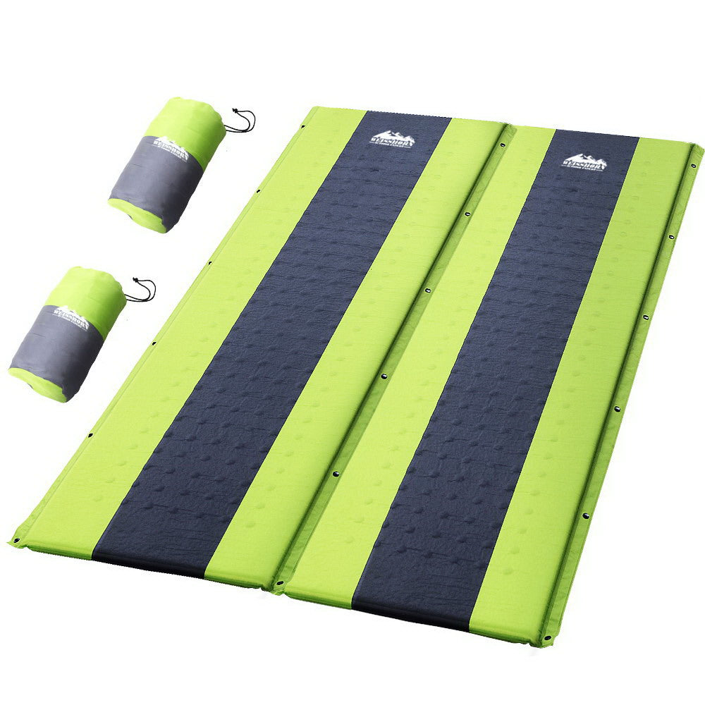 Self Inflating Mattress Camping Sleeping Mat Air Bed Pad - Green Double