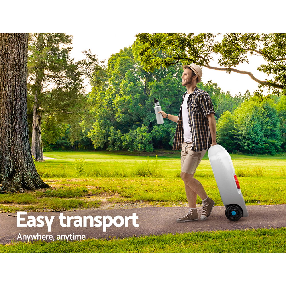 40L Portable Wheel Water Tank Camping Caravan Storage Grey