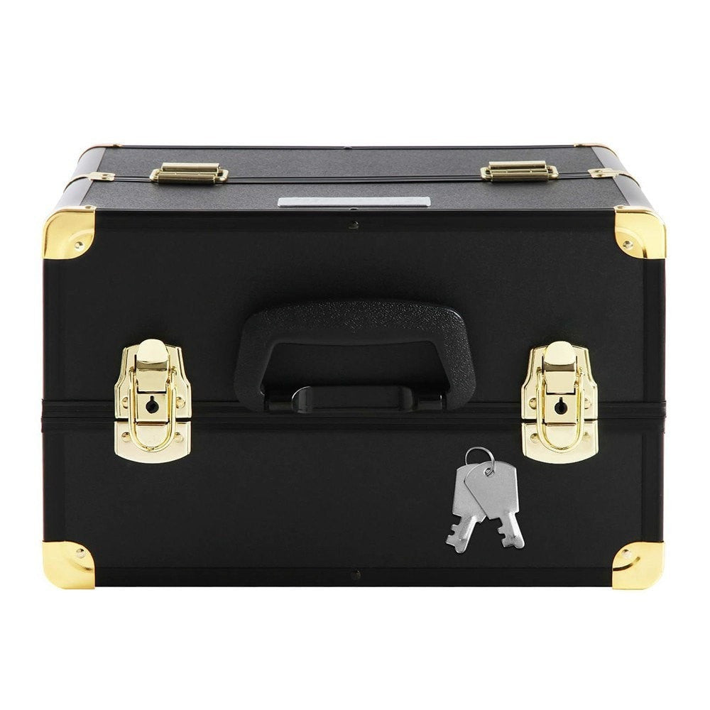 Portable Cosmetic Beauty Makeup Case - Black & Gold