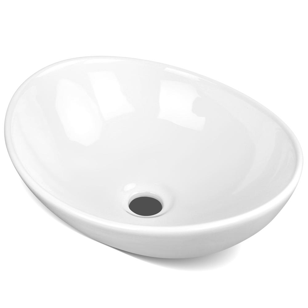Ceramic Oval Sink Bowl - White