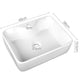 48x38x13.5cm Ceramic Rectangle Sink Bowl - White