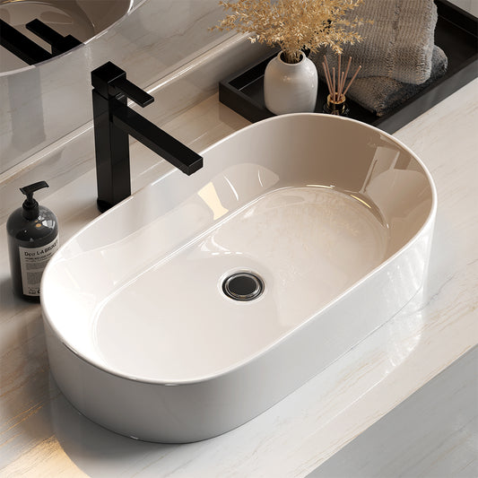 Bathroom Basin Vanity Ceramic Basin Above Counter Hand Wash Long Shape