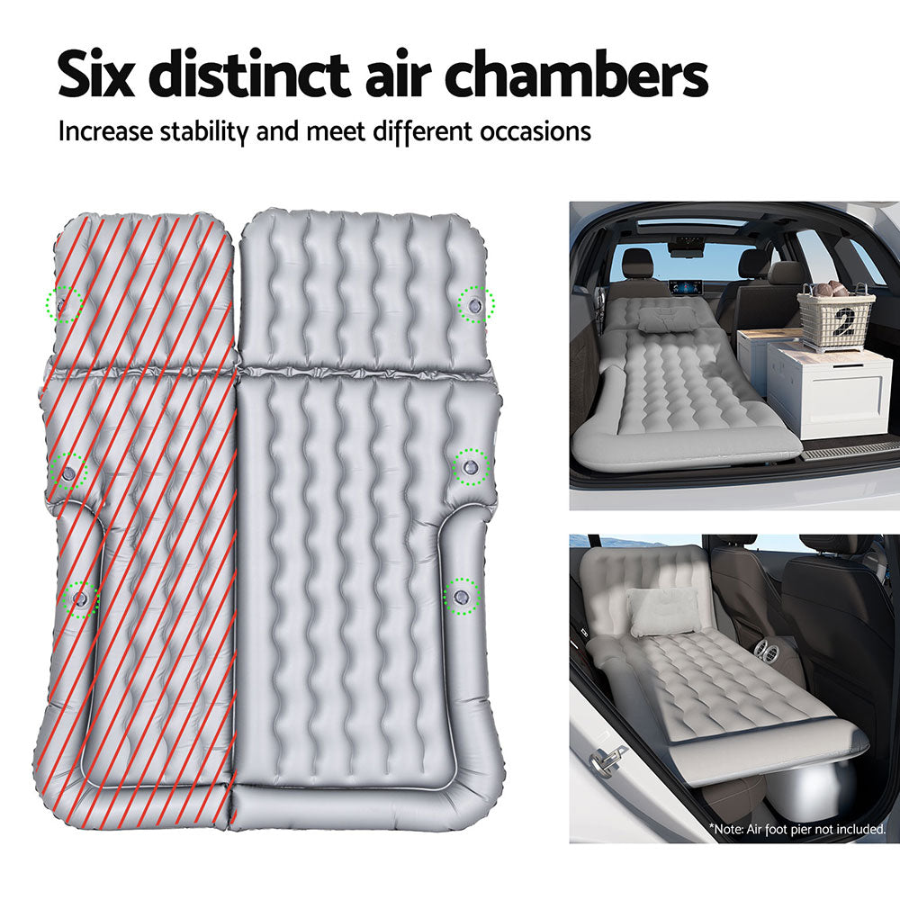 Car Mattress 175x130 Inflatable SUV Back Seat Camping Bed - Grey