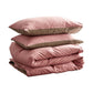 DOUBLE Washed Cotton Quilt - Set Pink Brown
