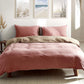 DOUBLE Washed Cotton Quilt - Set Pink Brown