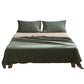 Double Cosy Club Cotton Bed Sheets Set Green Beige Cover