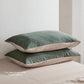 Double Cosy Club Cotton Bed Sheets Set Green Beige Cover