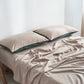 Double Cosy Club Cotton Bed Sheets Set Green Beige Cover