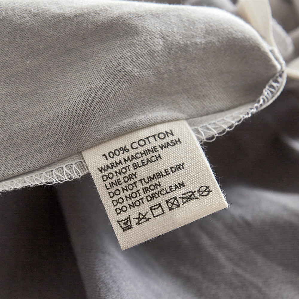 DOUBLE Washed Cotton Sheet Set - Grey