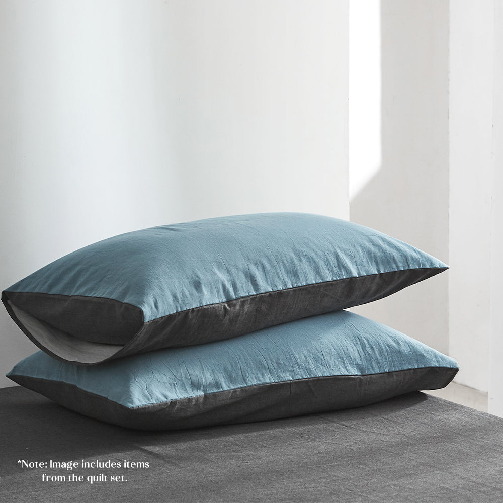 Single Cosy Club Cotton Bed Sheets Set Blue Grey Cover