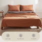 Single Cosy Club Cotton Bed Sheets Set Orange Brown Cover