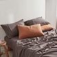 Single Cosy Club Cotton Bed Sheets Set Orange Brown Cover