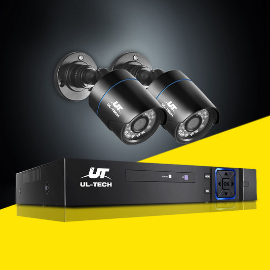 CCTV Security System 4CH DVR 2 Cameras 1080p