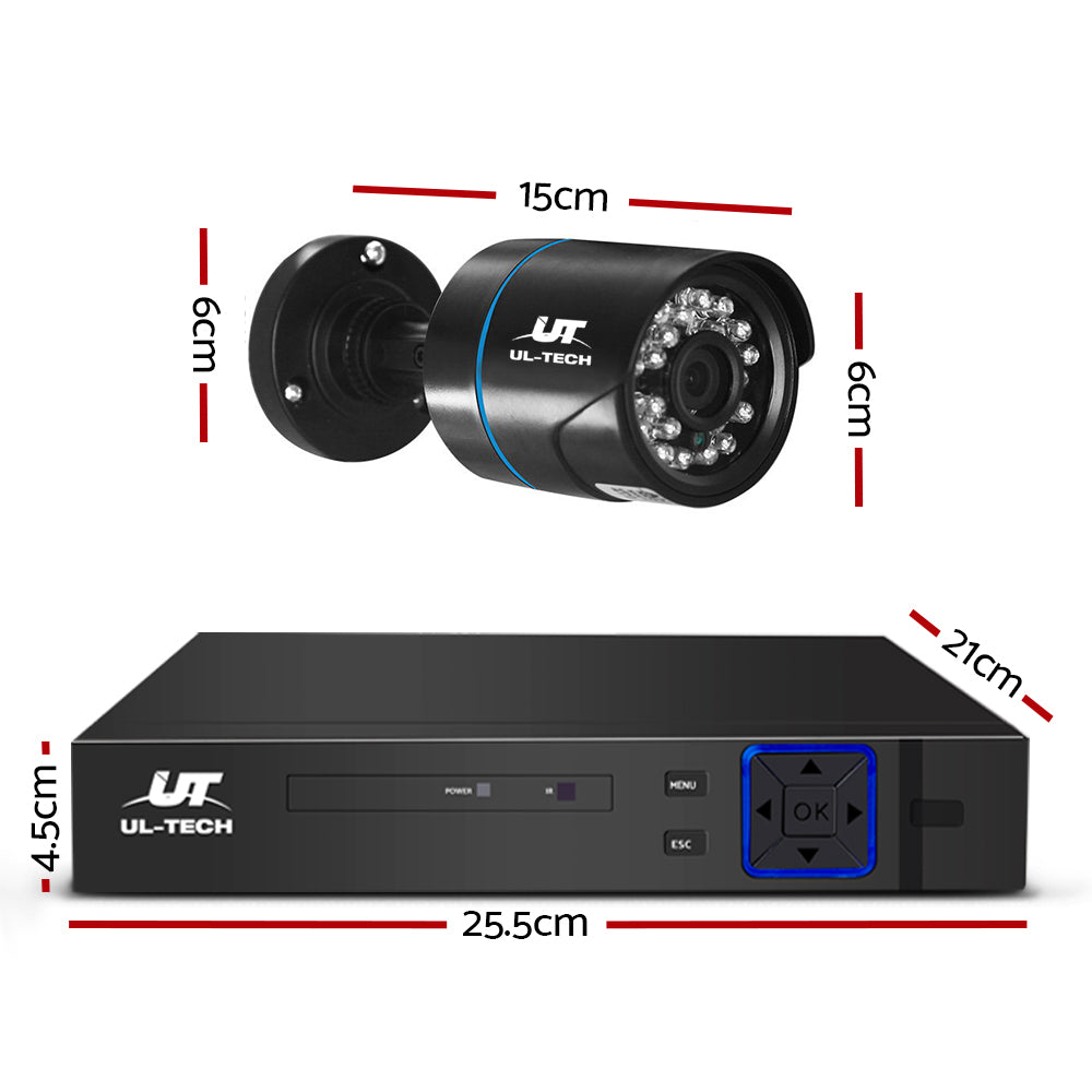 CCTV Security System 4CH DVR 2 Cameras 1TB Hard Drive