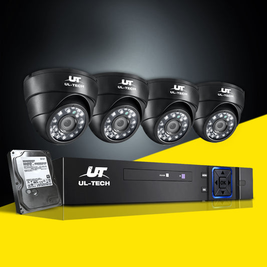 CCTV Security System 4CH DVR 4 Cameras 2TB Hard Drive