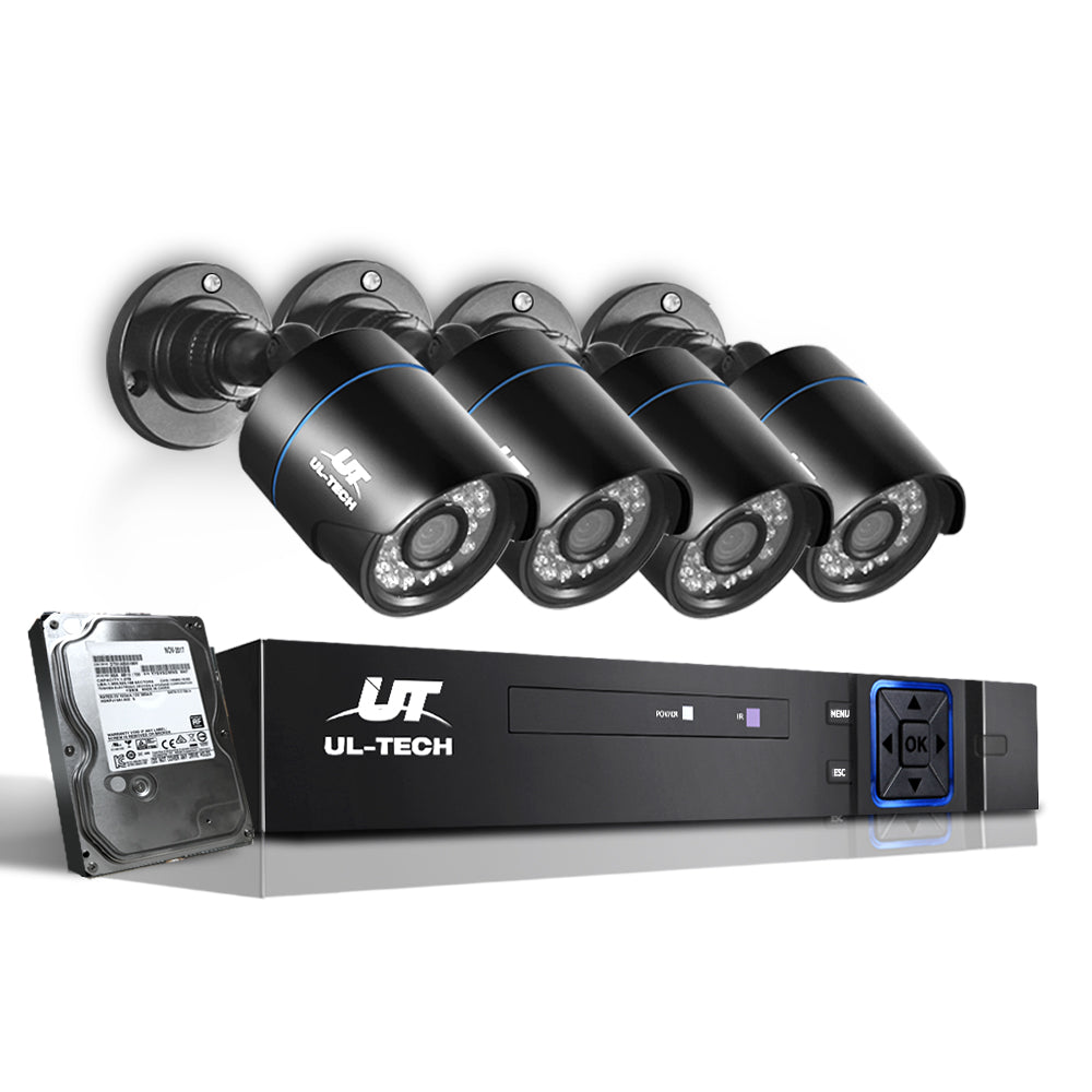 CCTV Security System 8CH DVR 4 Cameras 2TB Hard Drive