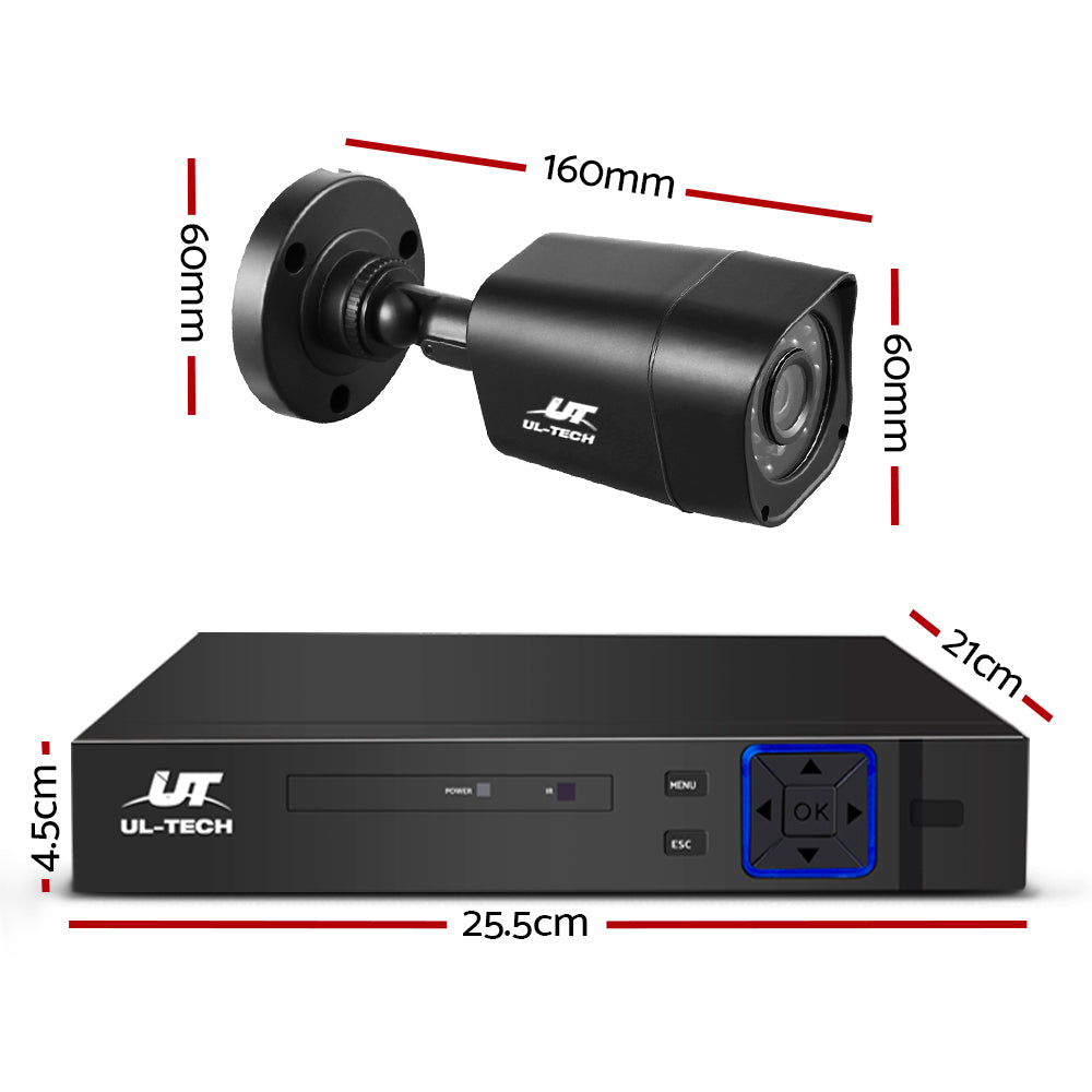CCTV Security System 8CH DVR 4 Cameras 2TB Hard Drive