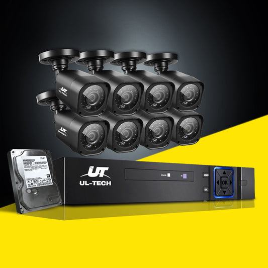 CCTV Security System 8CH DVR 8 Cameras 2TB Hard Drive