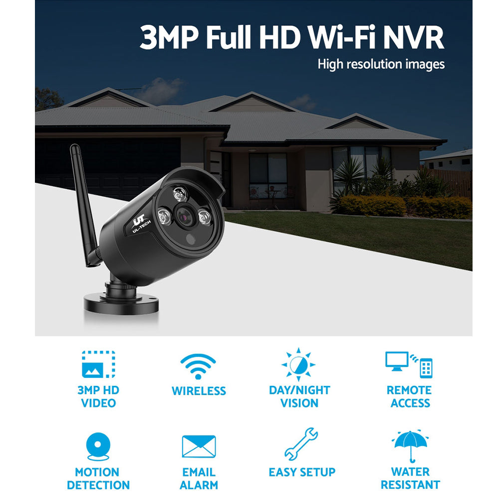 3MP Wireless Security Camera System IP CCTV Home Online in