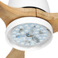 52'' Ceiling Fan LED Light Remote Control Wooden Blades Timer 1300mm