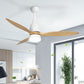52'' Ceiling Fan LED Light Remote Control Wooden Blades Timer 1300mm